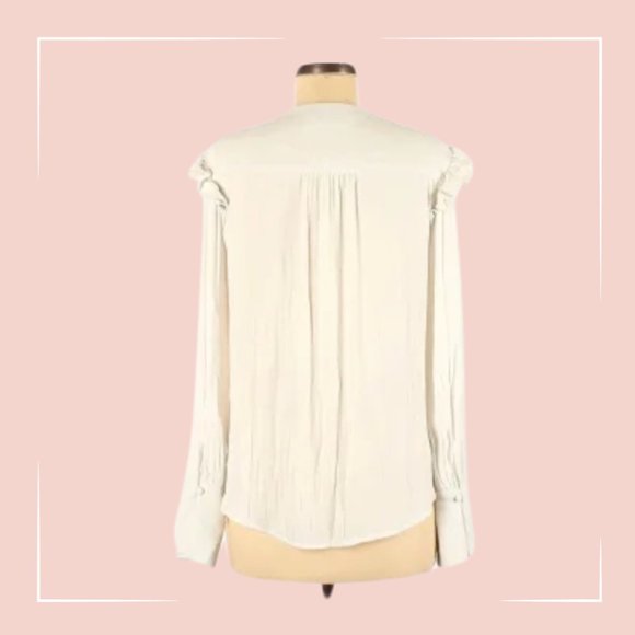 MNG Long Sleeve Blouse | Ruffles, Button Down, Dressy - Picture 2 of 3